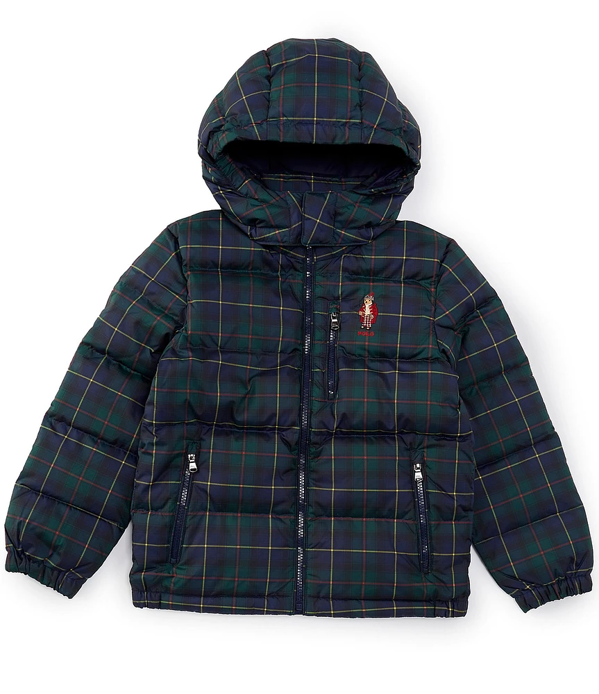 Polo Ralph Lauren Big Boys 8-20 Long Sleeve Polo Bear Polo Tartan-Plaid Down Jacket