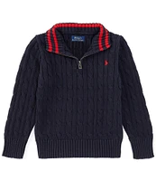 Polo Ralph Lauren Big Boys 8-20 Long Sleeve Quarter-Zip Cable-Knit Sweater