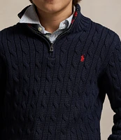 Polo Ralph Lauren Big Boys 8-20 Long Sleeve Quarter-Zip Cable-Knit Sweater