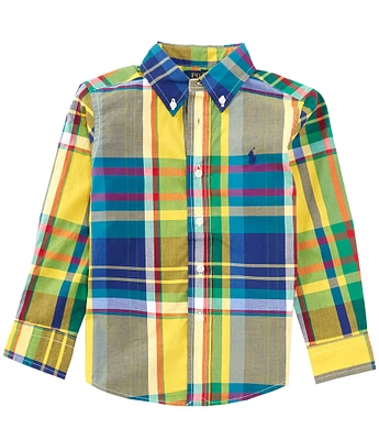 Polo Ralph Lauren Big Boys 8-20 Long Sleeve Royal Plaid Poplin Shirt