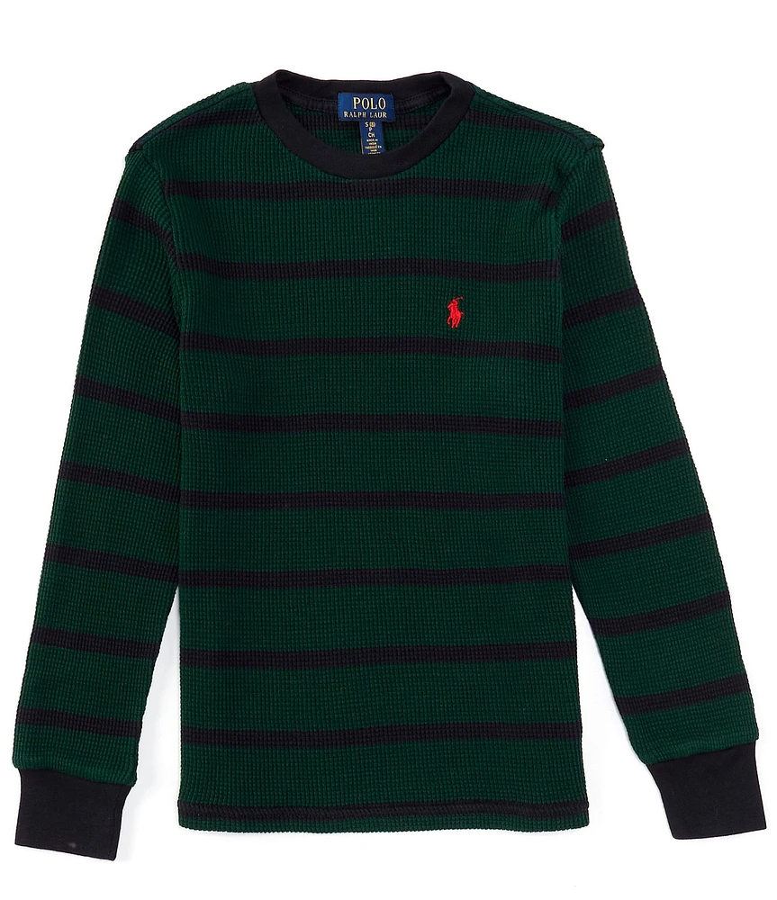 Polo Ralph Lauren Big Boys 8-20 Long Sleeve Striped Waffle-Knit T-Shirt