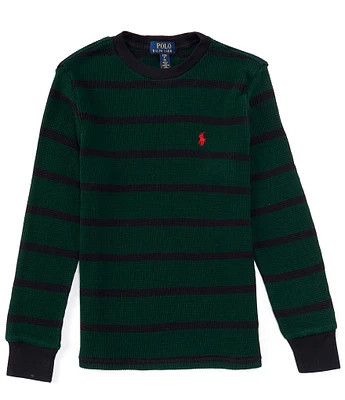 Polo Ralph Lauren Big Boys 8-20 Long Sleeve Striped Waffle-Knit T-Shirt