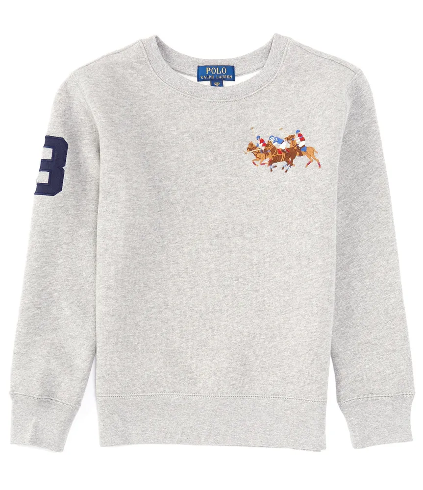 Polo Ralph Lauren Big Boys 8-20 Long Sleeve Triple Pony Fleece Sweatshirt