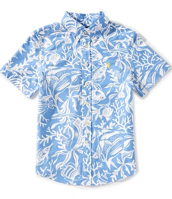 Polo Ralph Lauren Big Boys 8-20 Sea-Print Short-Sleeve Oxford Shirt