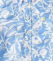Polo Ralph Lauren Big Boys 8-20 Sea-Print Short-Sleeve Oxford Shirt