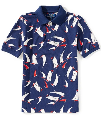 Polo Ralph Lauren Big Boys 8-20 Short-Sleeve Abstract-Sailboat-Print Mesh Polo Shirt