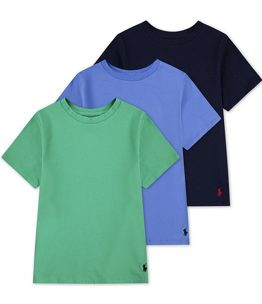 Polo Ralph Lauren Big Boys Short Sleeve Classic Crewneck T-Shirt 3-Pack