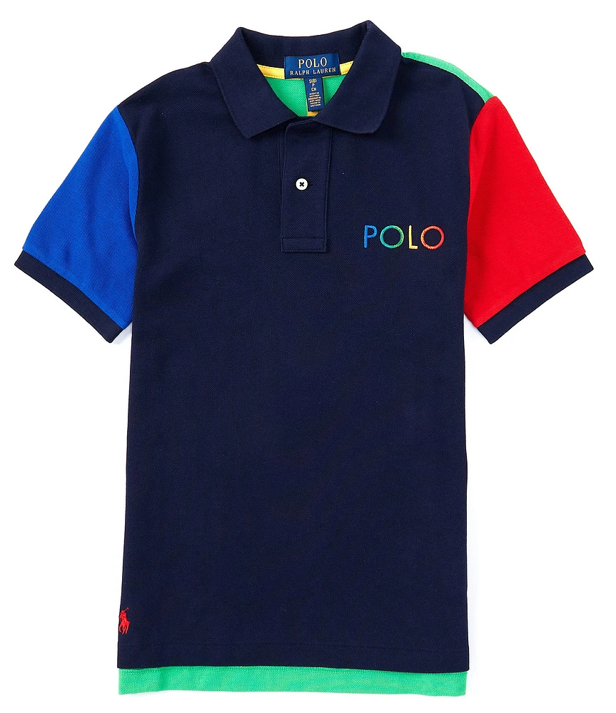 Polo Ralph Lauren Big Boys 8-20 Short Sleeve Color Blocked Ombre-Logo Mesh Polo Shirt