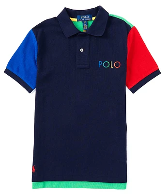 Polo Ralph Lauren Big Boys 8-20 Short Sleeve Color Blocked Ombre-Logo Mesh Polo Shirt