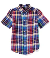 Polo Ralph Lauren Big Boys 8-20 Short Sleeve Plaid Linen Shirt