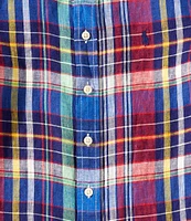 Polo Ralph Lauren Big Boys 8-20 Short Sleeve Plaid Linen Shirt