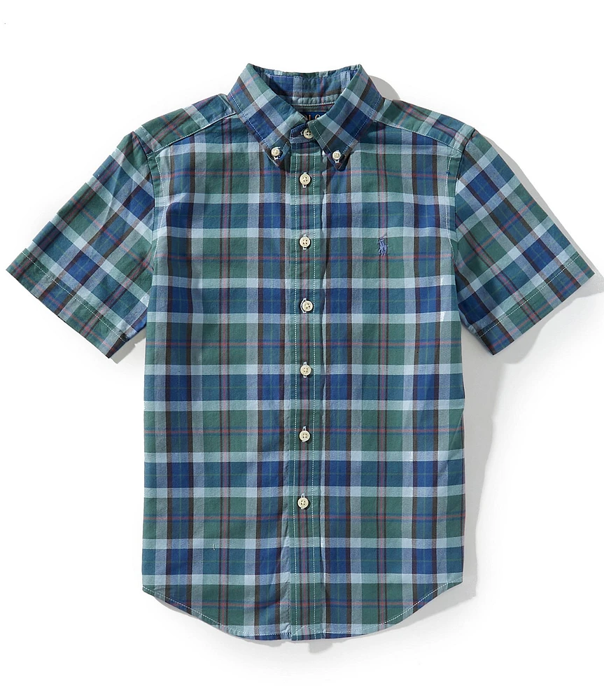 Polo Ralph Lauren Big Boys 8-20 Short-Sleeve Plaid Oxford Shirt