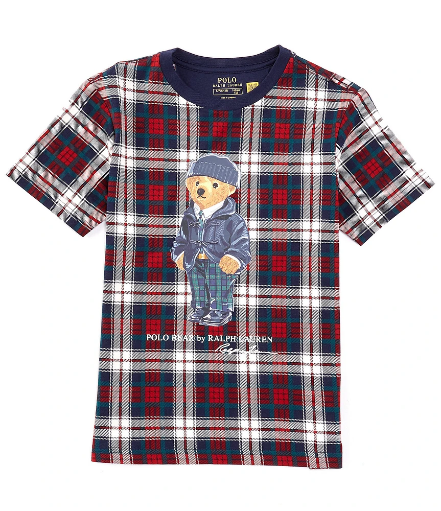 Polo Ralph Lauren Big Boys 8-20 Short Sleeve Polo Bear Plaid Jersey T-Shirt