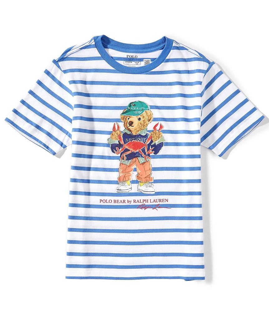 Polo Ralph Lauren Big Boys 8-20 Short-Sleeve Polo Bear Striped Jersey T-Shirt