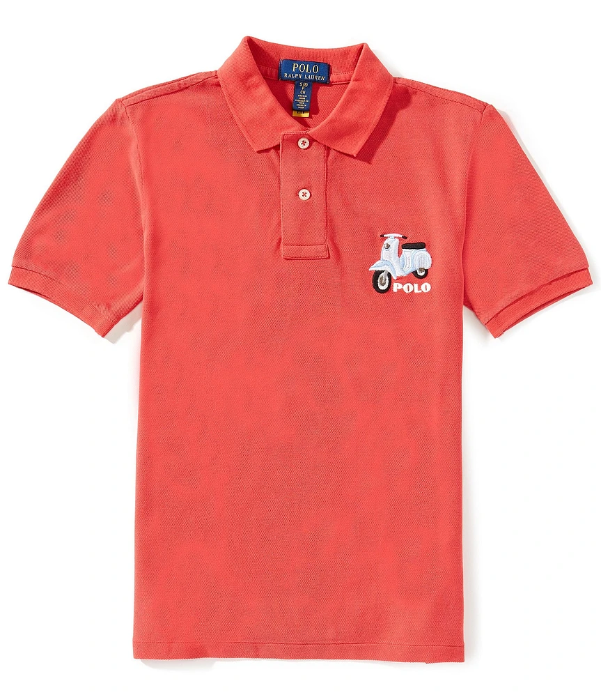 Polo Ralph Lauren Big Boys 8-20 Short-Sleeve Scooter-Embroidered Mesh Polo Shirt