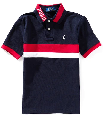 Polo Ralph Lauren Big Boys 8-20 Short Sleeve Two Stripe Mesh Polo Shirt