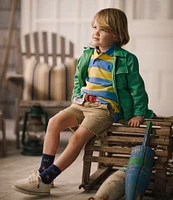 Polo Ralph Lauren Big Boys 8-20 Short Sleeve Contrast Stripes Mesh Polo Shirt