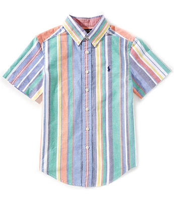 Polo Ralph Lauren Big Boys 8-20 Short-Sleeve Striped Oxford Shirt