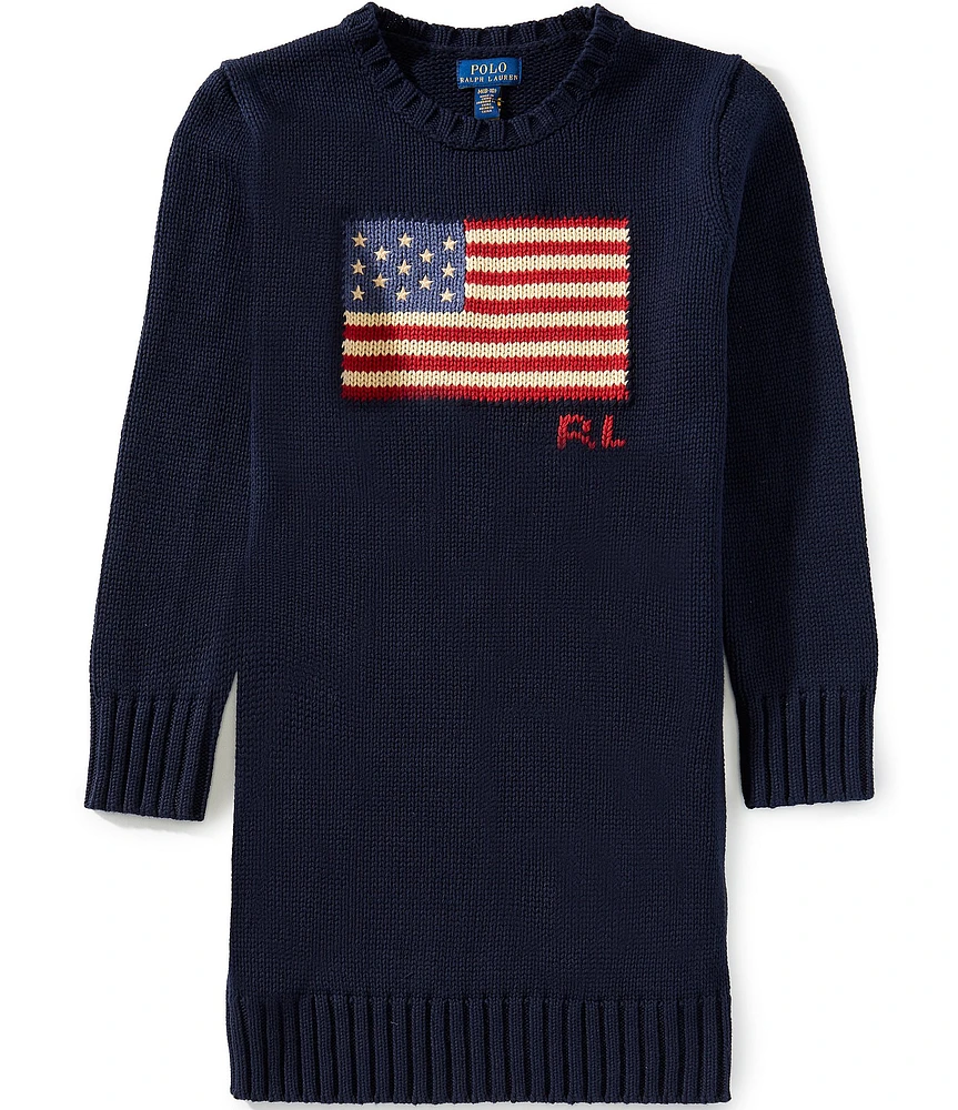 Polo Ralph Lauren Big Girls 7-16 American Flag Sweater Dress