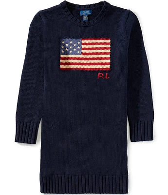 Polo Ralph Lauren Big Girls 7-16 American Flag Sweater Dress