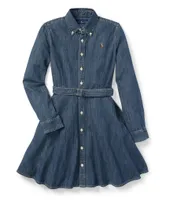 Polo Ralph Lauren Big Girls 7-16 Belted Denim Shirt Dress