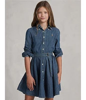 Polo Ralph Lauren Big Girls 7-16 Belted Denim Shirt Dress