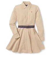 Polo Ralph Lauren Big Girls 7-16 Button-Front Belted Shirtdress