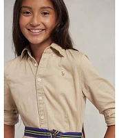 Polo Ralph Lauren Big Girls 7-16 Button-Front Belted Shirtdress