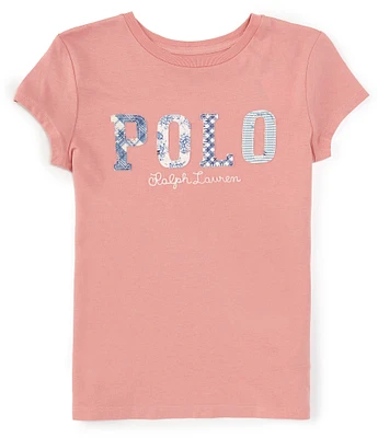 Polo Ralph Lauren Big Girls 7-16 Cap-Sleeve Mixed-Logo Jersey T-Shirt