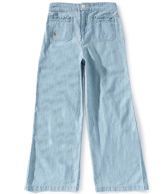 Polo Ralph Lauren Big Girls Chambray Wide-Leg Pants