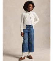 Polo Ralph Lauren Big Girls 7-16 Cropped Wide Leg Jeans