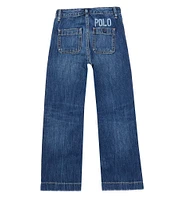 Polo Ralph Lauren Big Girls 7-16 Denim Logo Wide-Leg Jeans