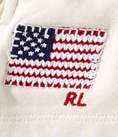 Polo Ralph Lauren Big Girls 7-16 Flag Applique French Terry Shorts