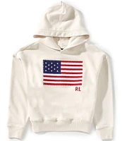Polo Ralph Lauren Big Girls 7-16 French Terry Flag Applique Hoodie