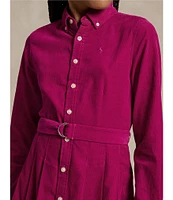 Polo Ralph Lauren Big Girls 7-16 Long Sleeve Belted Pleated Corduroy Shirtdress