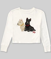 Polo Ralph Lauren Big Girls 7-16 Long-Sleeve Dog-Print Boxy Jersey T-Shirt