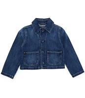 Polo Ralph Lauren Big Girls 7-16 Long Sleeve Logo Denim Boxy Jacket