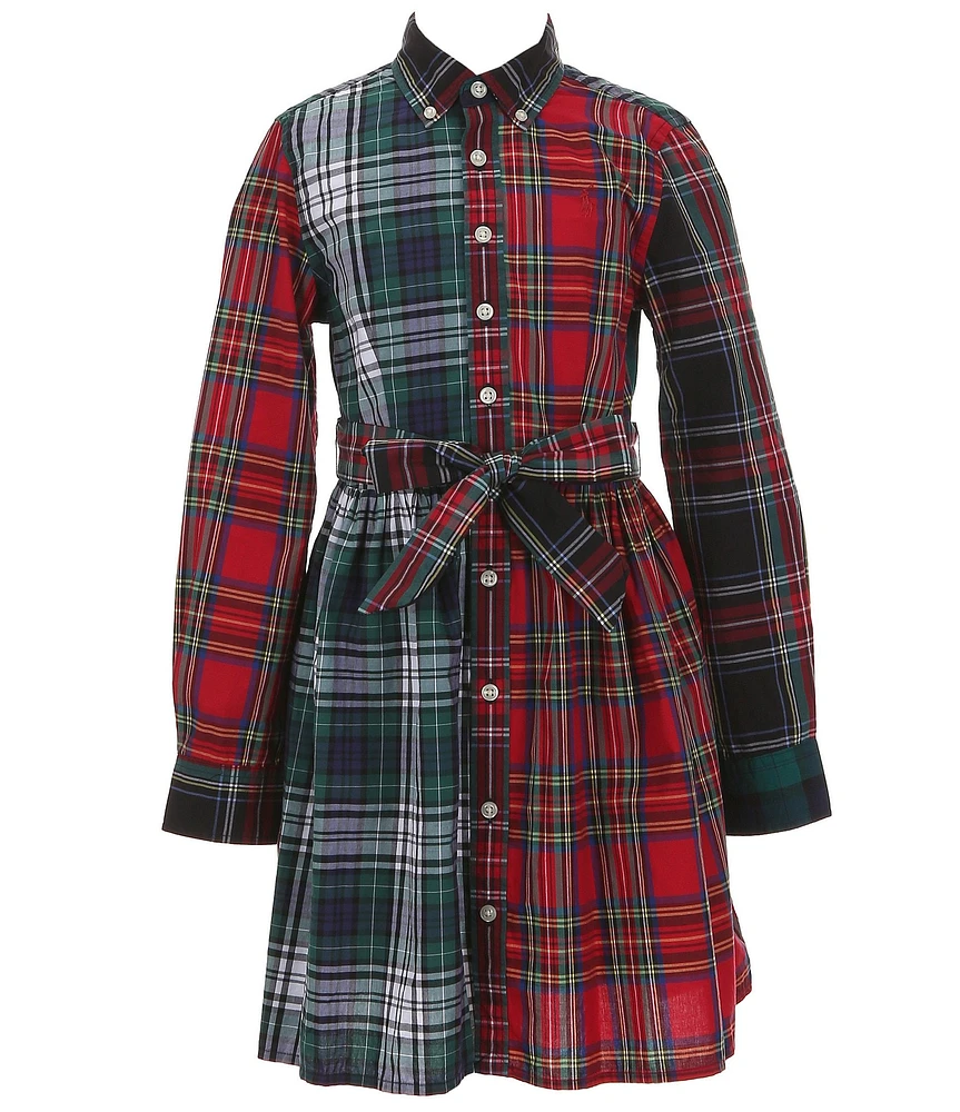 Polo Ralph Lauren Big Girls 7-16 Long Sleeve Plaid Fun Shirtdress