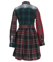 Polo Ralph Lauren Big Girls 7-16 Long Sleeve Plaid Fun Shirtdress