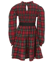 Polo Ralph Lauren Big Girls 7-16 Long sleeve Plaid Smocked Fit & Flare Dress