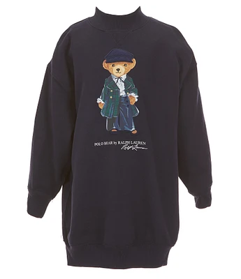 Polo Ralph Lauren Big Girls 7-16 Long Sleeve Polo Bear Graphic Fleece Sweatshirt Dress