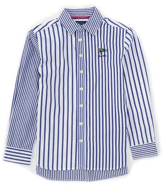 Polo Ralph Lauren Big Girls 7-16 Long-Sleeve Striped Poplin Fun Shirt