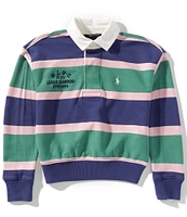 Polo Ralph Lauren Big Girls 7-16 Long-Sleeve Striped Terry Rugby Sweatshirt