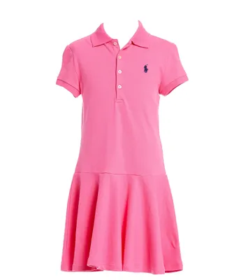 Polo Ralph Lauren Big Girls 7-16 Short-Sleeve Mesh Dropwaist Polo Dress