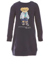 Polo Ralph Lauren Big Girls 7-16 Straight Fit Long Sleeve Polo Bear Fleece Dress