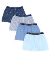 Polo Ralph Lauren Little/Big Boys 4-20 Blue Assorted Classic Woven Boxers 4-Pack