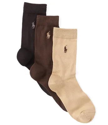 Polo Ralph Lauren Little/Big Boys 4-11 Supersoft Flat 3-Pack Dress Socks