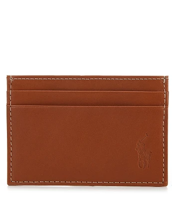 Polo Ralph Lauren Burnished Leather Card Case With Money Clip