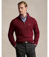 Polo Ralph Lauren Cable Knit Cotton Quarter-Zip Sweater