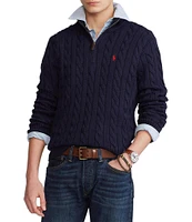 Polo Ralph Lauren Cable Knit Cotton Quarter-Zip Sweater